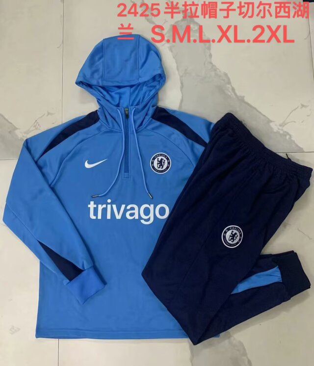 AAA Quality Chelsea 24/25 Hoodie Tracksuit - Blue